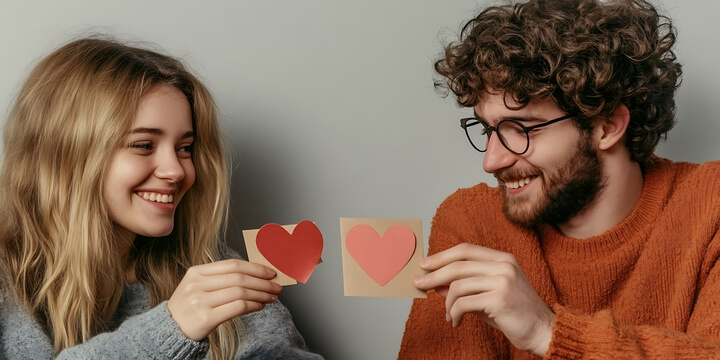 Two people sharing Love on valentine's day at squarrk